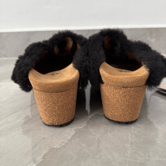 Women’s Birkenstock Papillio Fanny Teddy Shearling Mule Wedge Clog US 9 EU 40 - Picture 7 of 16